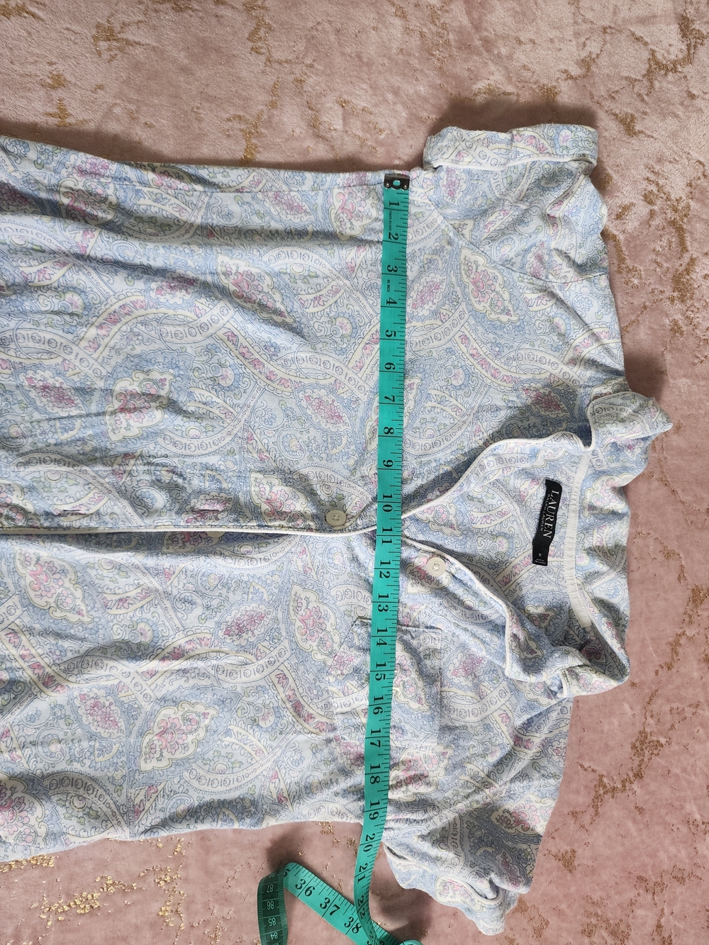 LAUREN RALPH LAUREN | Light Blue Paisley Short-Sleeve Pajama Set - Picture 13 of 16